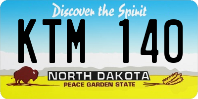 ND license plate KTM140