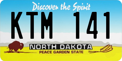 ND license plate KTM141