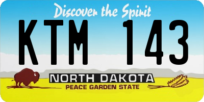 ND license plate KTM143