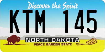 ND license plate KTM145