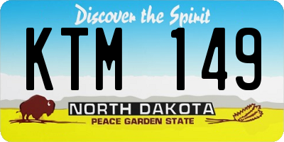 ND license plate KTM149