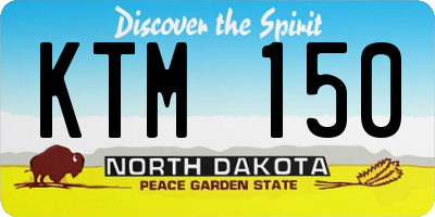 ND license plate KTM150