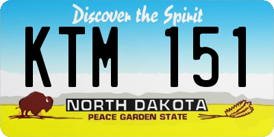 ND license plate KTM151