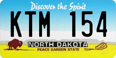 ND license plate KTM154