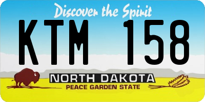 ND license plate KTM158