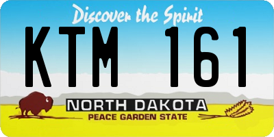 ND license plate KTM161