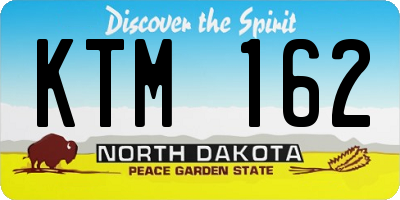 ND license plate KTM162