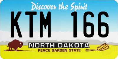 ND license plate KTM166