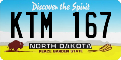 ND license plate KTM167