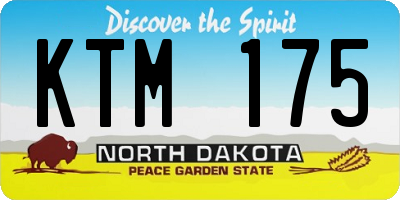 ND license plate KTM175