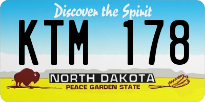 ND license plate KTM178
