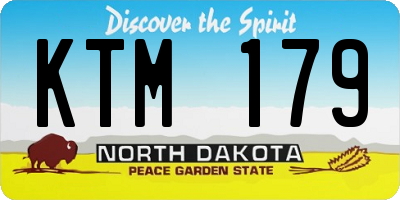 ND license plate KTM179