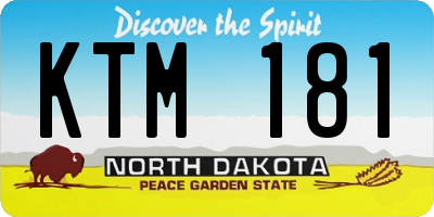 ND license plate KTM181