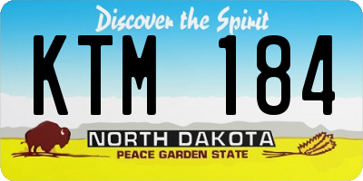 ND license plate KTM184