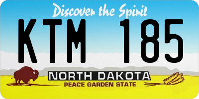 ND license plate KTM185