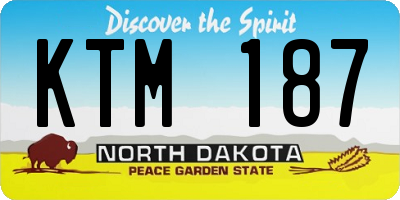 ND license plate KTM187