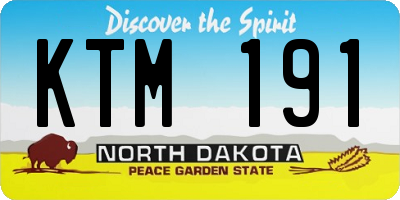 ND license plate KTM191