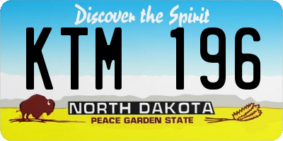 ND license plate KTM196