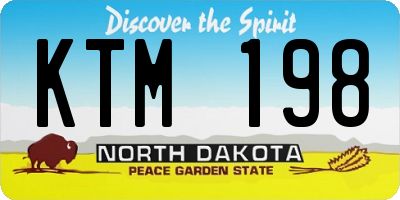 ND license plate KTM198