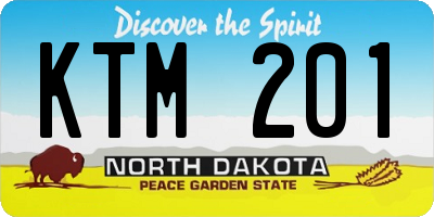 ND license plate KTM201