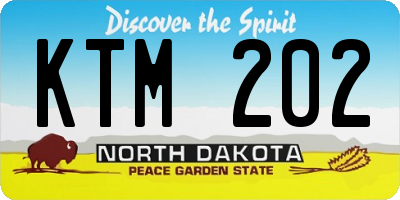ND license plate KTM202
