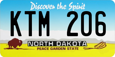 ND license plate KTM206