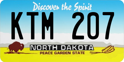 ND license plate KTM207
