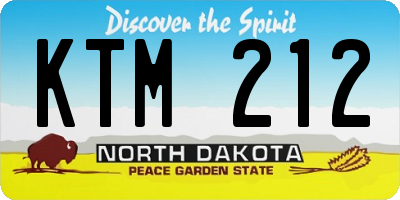 ND license plate KTM212