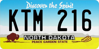 ND license plate KTM216