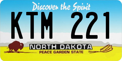 ND license plate KTM221