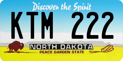 ND license plate KTM222