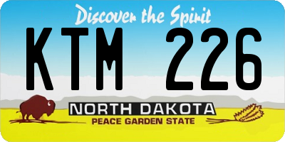 ND license plate KTM226
