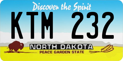 ND license plate KTM232