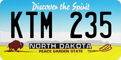 ND license plate KTM235