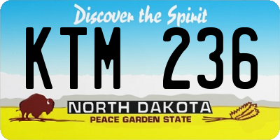 ND license plate KTM236