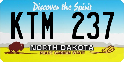 ND license plate KTM237