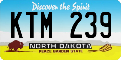 ND license plate KTM239