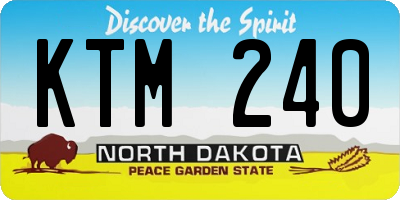 ND license plate KTM240