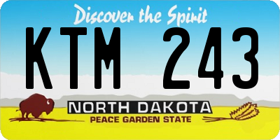 ND license plate KTM243