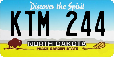 ND license plate KTM244