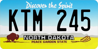 ND license plate KTM245