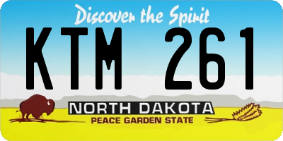 ND license plate KTM261