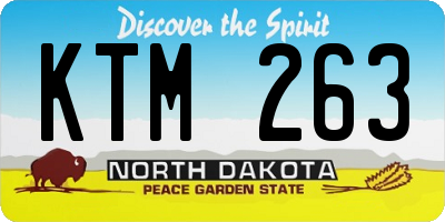 ND license plate KTM263