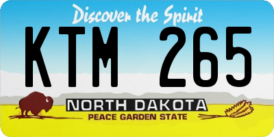 ND license plate KTM265
