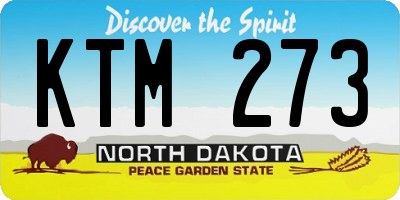 ND license plate KTM273