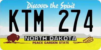 ND license plate KTM274