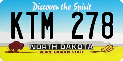 ND license plate KTM278