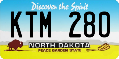 ND license plate KTM280