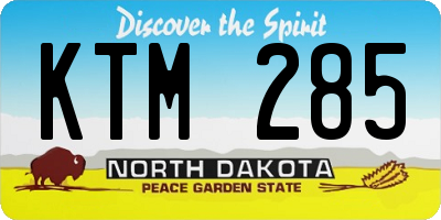 ND license plate KTM285