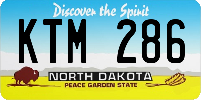 ND license plate KTM286